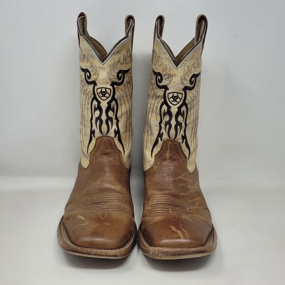 Ariat Boots Mens 9.5D Brown Leather Mesteno Western Cowboy Square Toe 10018306 - Picture 3 of 14